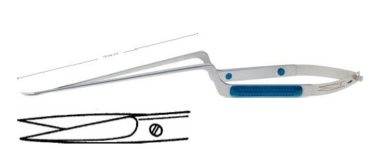 Сенсешн мікроножиці гострі/гострі багнетовидні вигнуті 120/245 мм